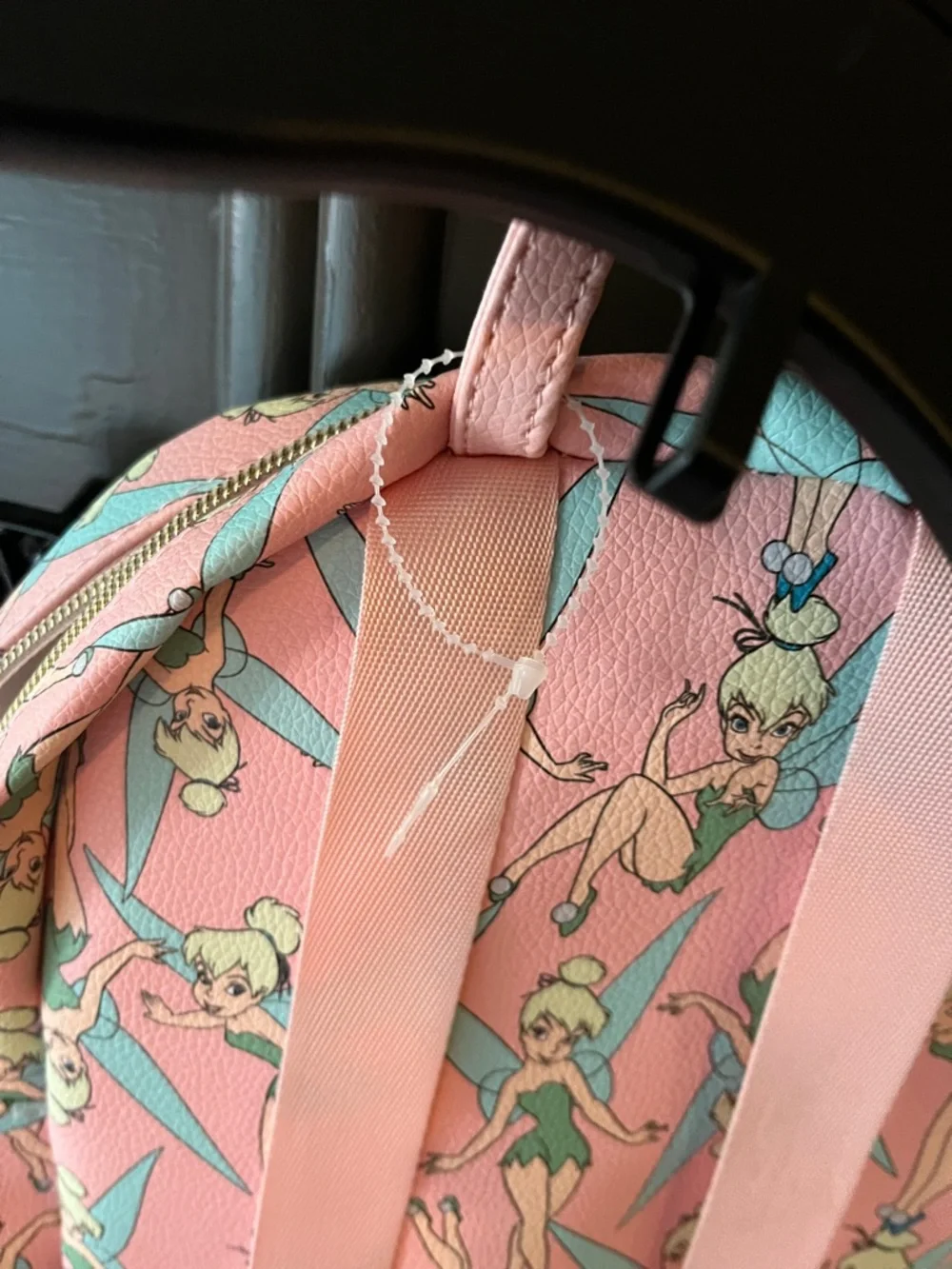 Disney Pink Tinker Bell Patterned Kids Backpack with Aqua Wings